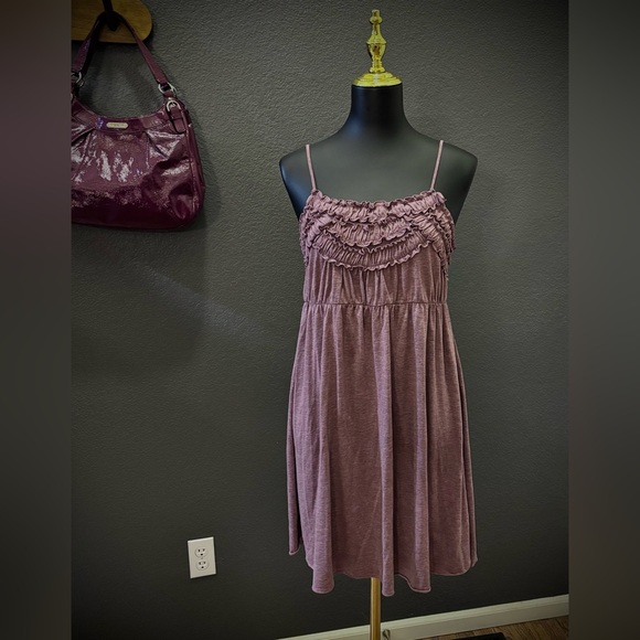 Eloise Dresses & Skirts - ELOISE at Anthropologie: Rusched Yoke Spaghetti Strap Baby Doll Dress